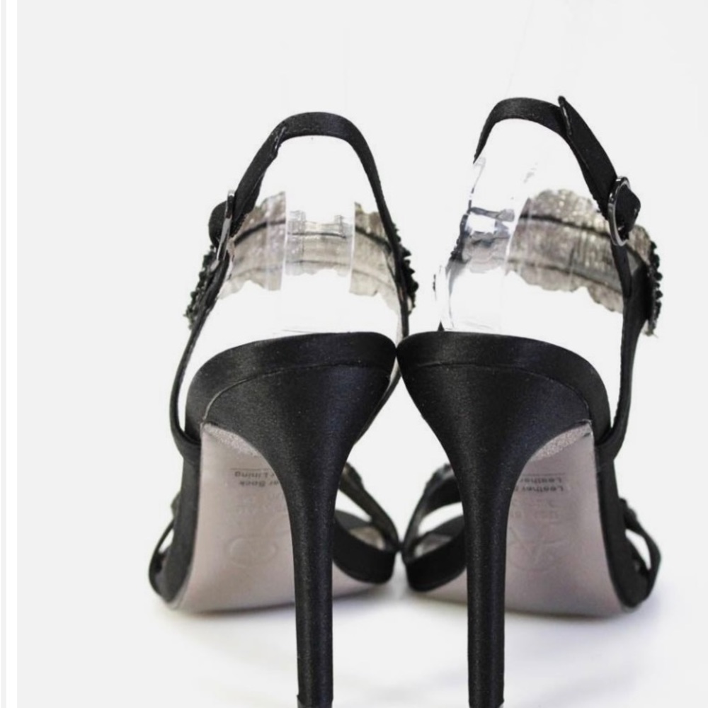 ADRIANNA PAPEL • Black Heel Stiletto Sandal • sz 7.5 M • - Picture 5 of 8